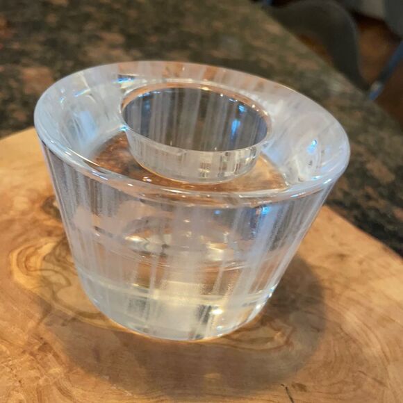 Vintage Orrefors Crystal Striped Candle Holder - Picture 1 of 4